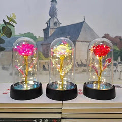 LED Galaxy Rose Artificial Flowers, Wedding Decoration, Creative Valentine'S Day and Mother'S Day Gift with Battery 1Pc