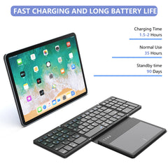 B.O.W Foldable Bluetooth Keyboard with Touchpad