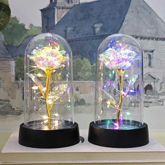 LED Galaxy Rose Artificial Flowers, Wedding Decoration, Creative Valentine'S Day and Mother'S Day Gift with Battery 1Pc