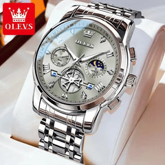 OLEVS Luxury Moon Phase Chronograph Men's Watch