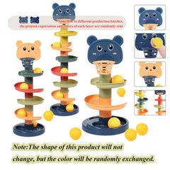 Different Layers Baby Track Rolling Ball Toy Early Educational Puzzle Toy for Children Montessori Sliding Track Tower Kids Gift