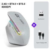 CHYI Tri-Mode Ergonomic Vertical Wireless Mouse