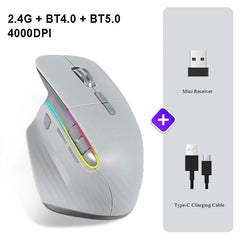 CHYI Tri-Mode Ergonomic Vertical Wireless Mouse