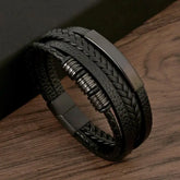 Men's Alloy Buckle Leather Bracelet