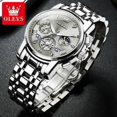 OLEVS Luxury Moon Phase Chronograph Men's Watch