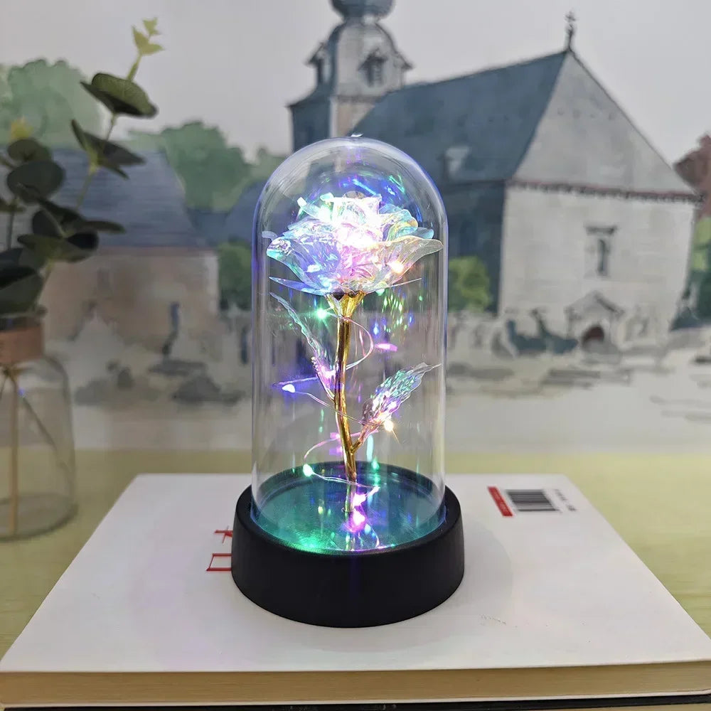 LED Galaxy Rose Artificial Flowers, Wedding Decoration, Creative Valentine'S Day and Mother'S Day Gift with Battery 1Pc