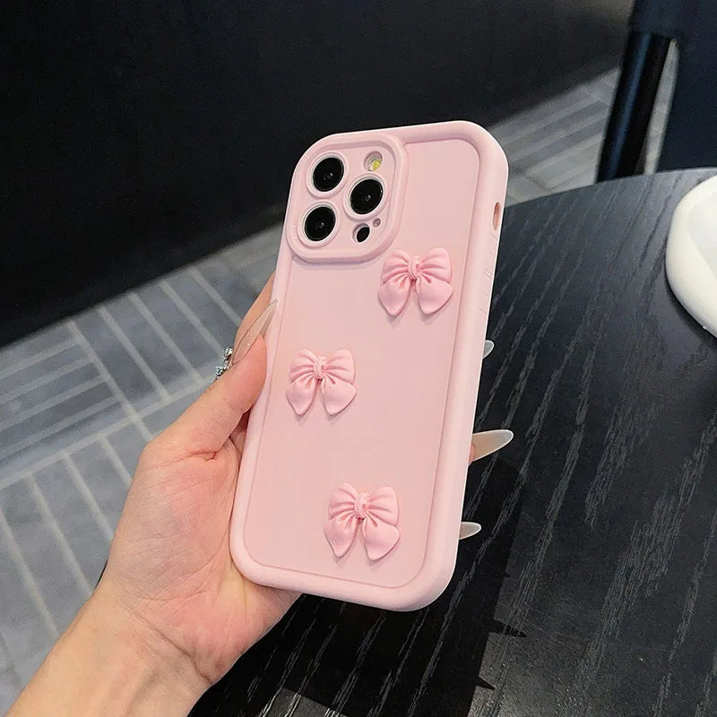 3D Pink Cute Butterfly Silicone Soft Phone Case