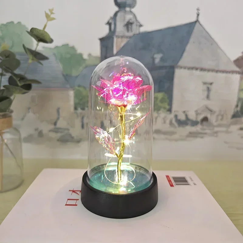 LED Galaxy Rose Artificial Flowers, Wedding Decoration, Creative Valentine'S Day and Mother'S Day Gift with Battery 1Pc