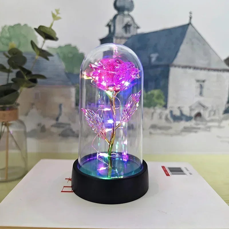 LED Galaxy Rose Artificial Flowers, Wedding Decoration, Creative Valentine'S Day and Mother'S Day Gift with Battery 1Pc