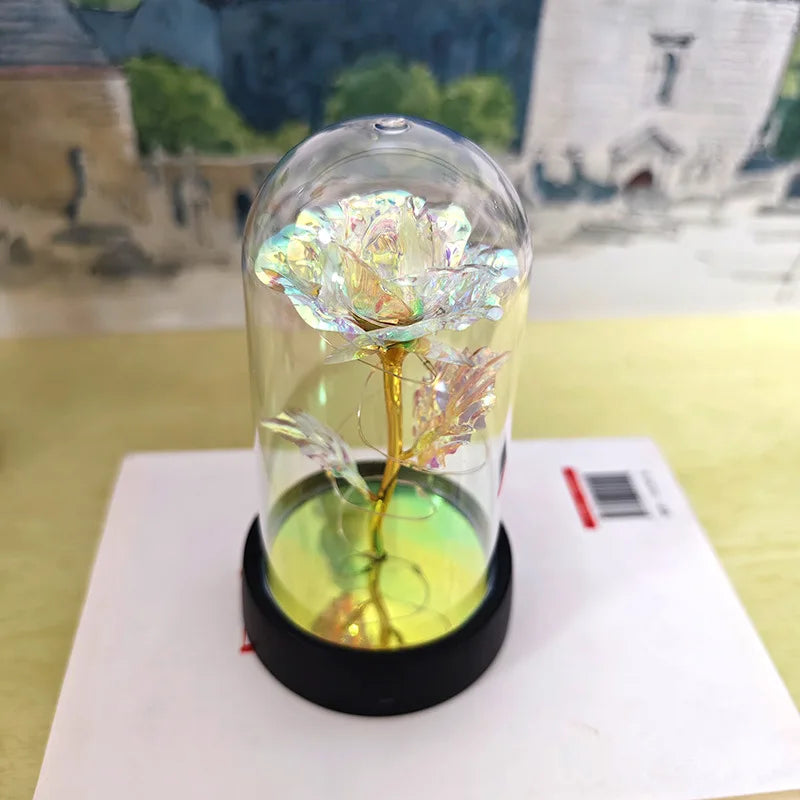 LED Galaxy Rose Artificial Flowers, Wedding Decoration, Creative Valentine'S Day and Mother'S Day Gift with Battery 1Pc