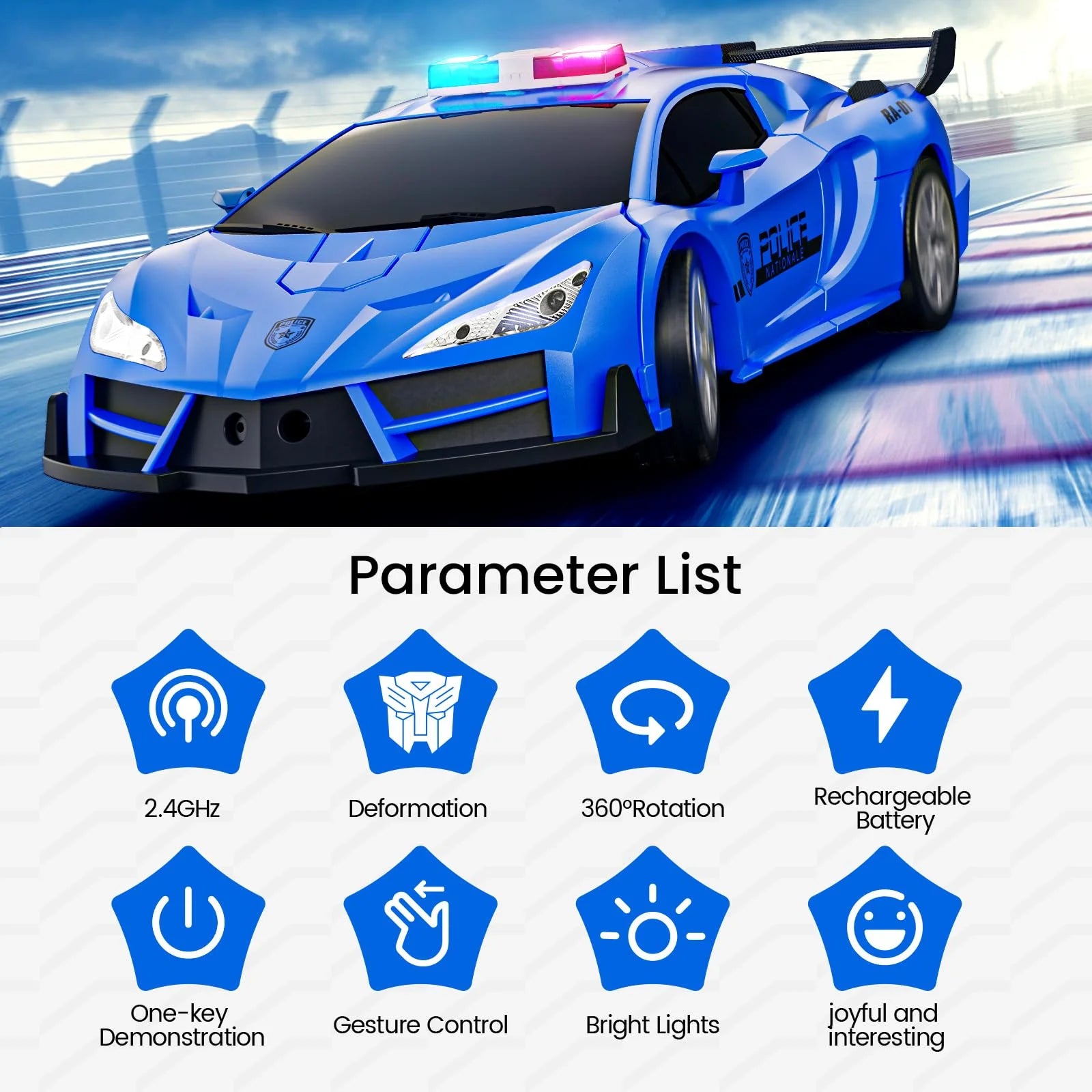 2-in-1 Remote Control Transforming Robot Car with Gesture Control