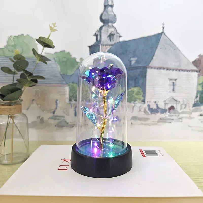 LED Galaxy Rose Artificial Flowers, Wedding Decoration, Creative Valentine'S Day and Mother'S Day Gift with Battery 1Pc