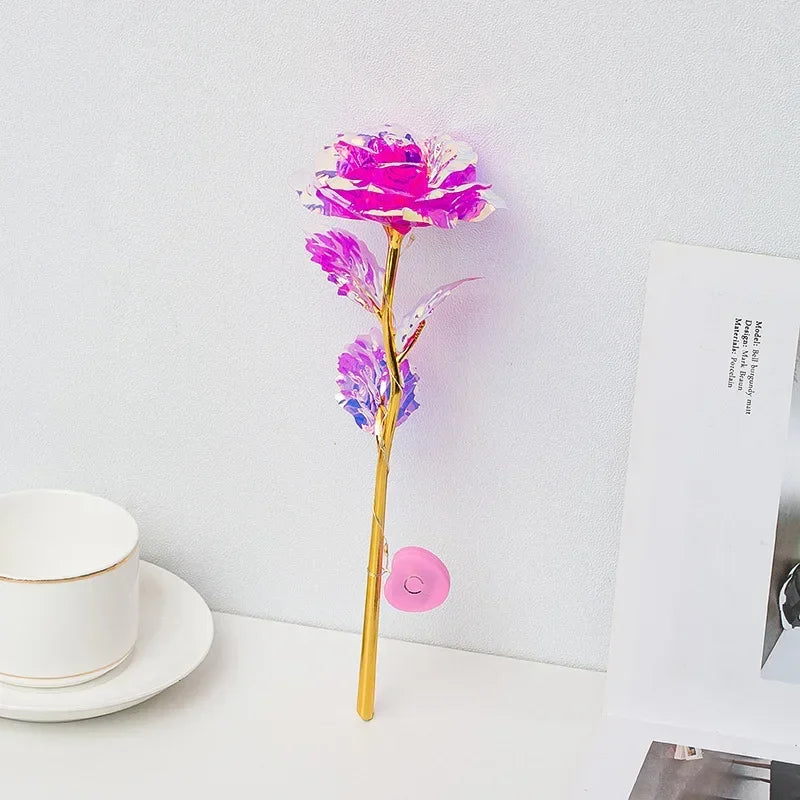LED Galaxy Rose Artificial Flowers, Wedding Decoration, Creative Valentine'S Day and Mother'S Day Gift with Battery 1Pc