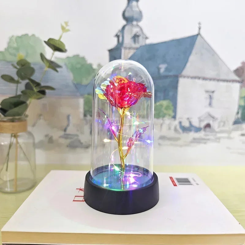 LED Galaxy Rose Artificial Flowers, Wedding Decoration, Creative Valentine'S Day and Mother'S Day Gift with Battery 1Pc
