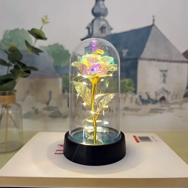 LED Galaxy Rose Artificial Flowers, Wedding Decoration, Creative Valentine'S Day and Mother'S Day Gift with Battery 1Pc