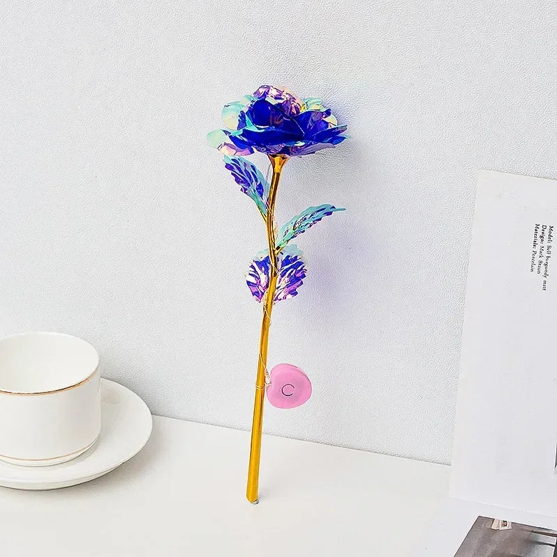 LED Galaxy Rose Artificial Flowers, Wedding Decoration, Creative Valentine'S Day and Mother'S Day Gift with Battery 1Pc