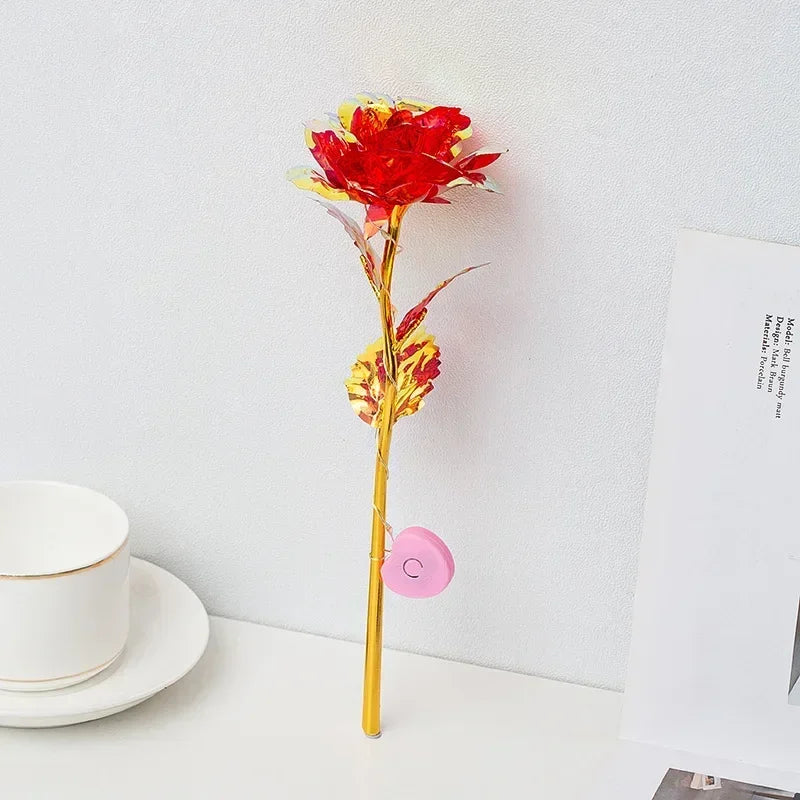 LED Galaxy Rose Artificial Flowers, Wedding Decoration, Creative Valentine'S Day and Mother'S Day Gift with Battery 1Pc