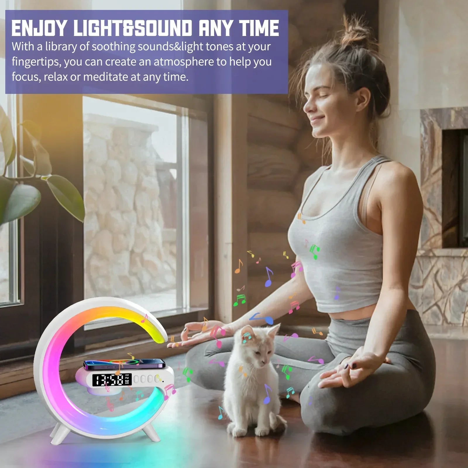 Mini All-in-One Wireless Charger – Light, Sound &amp; Power in One Touch
