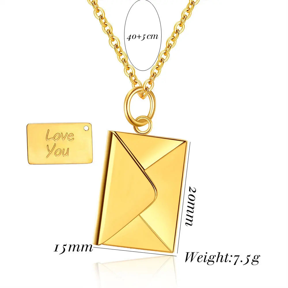 Love Letter Envelope Pendant Necklace