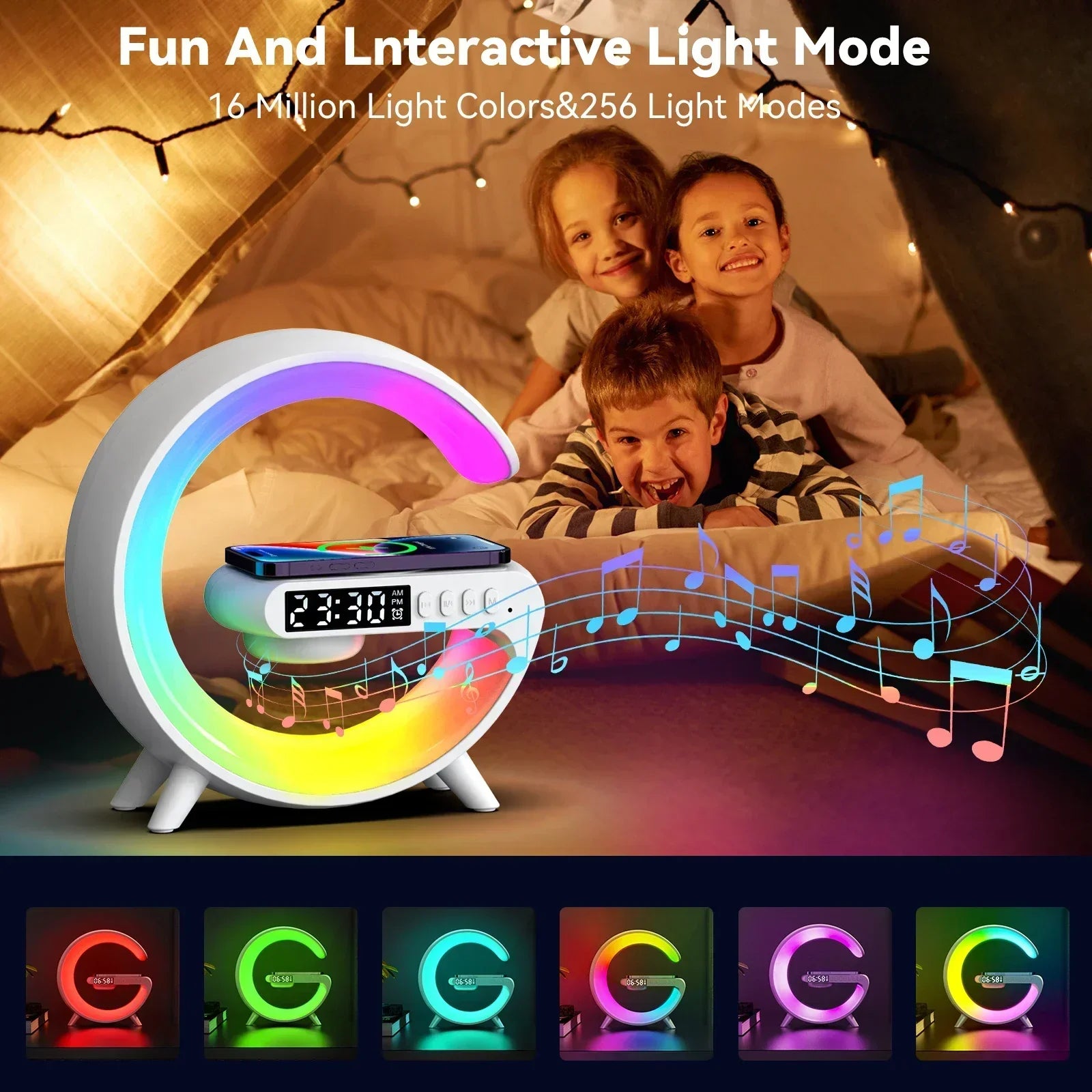 Mini All-in-One Wireless Charger – Light, Sound &amp; Power in One Touch
