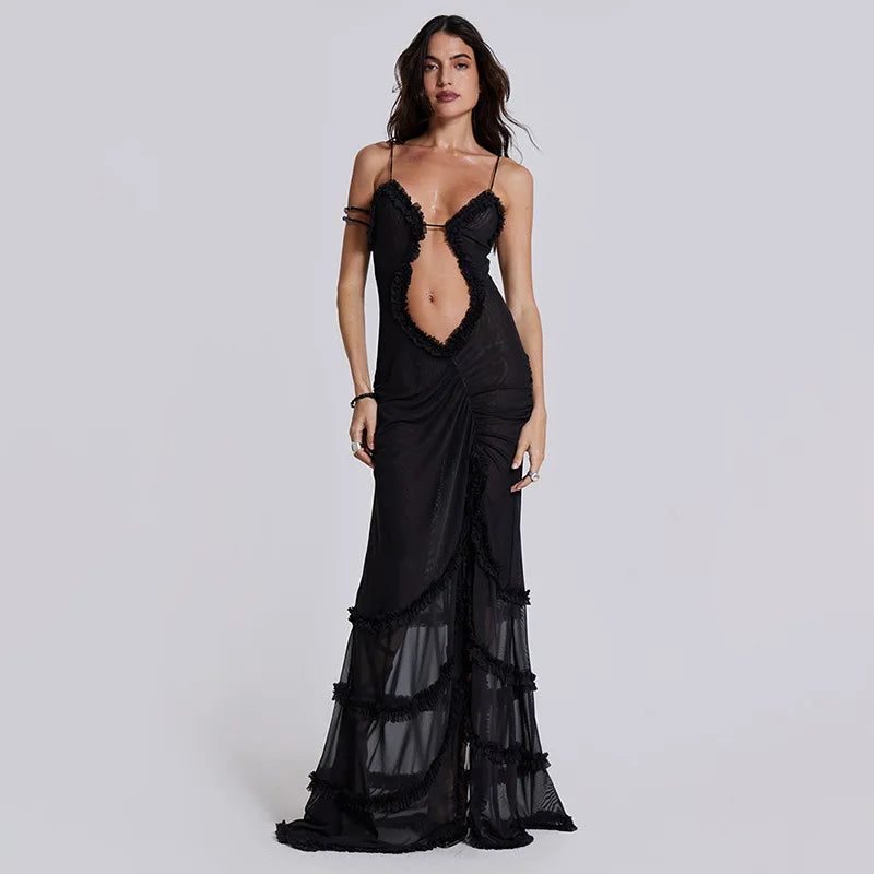 Cutenova Luxury Asymmetrical Gown – Where Grace Meets Edge