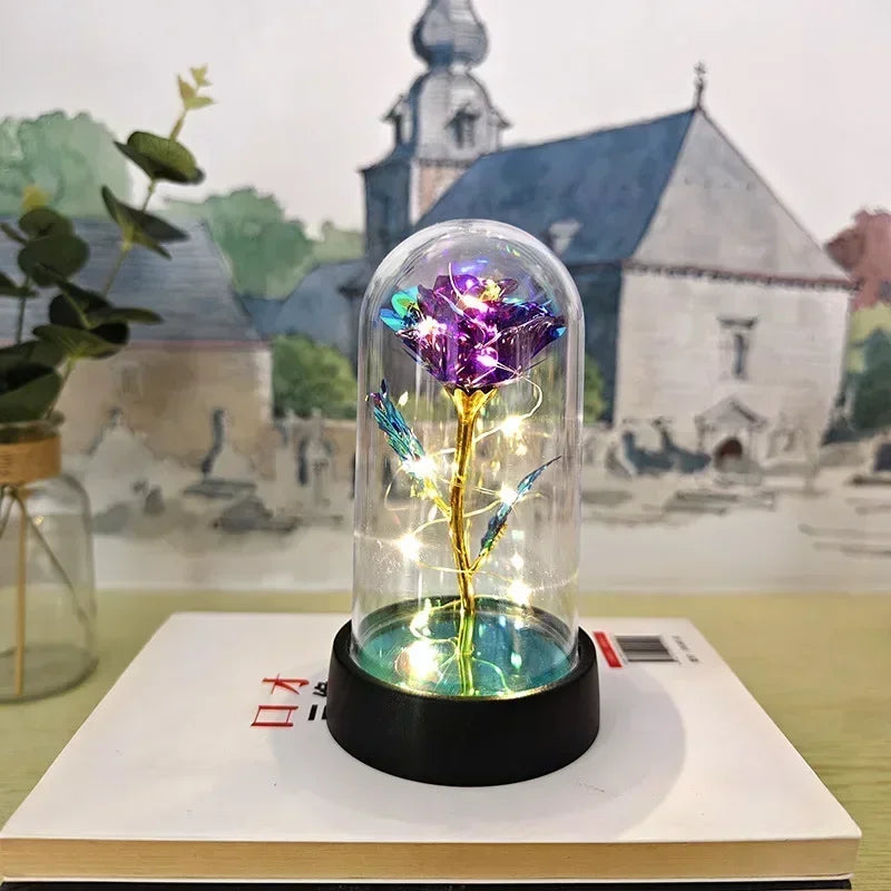 LED Galaxy Rose Artificial Flowers, Wedding Decoration, Creative Valentine'S Day and Mother'S Day Gift with Battery 1Pc