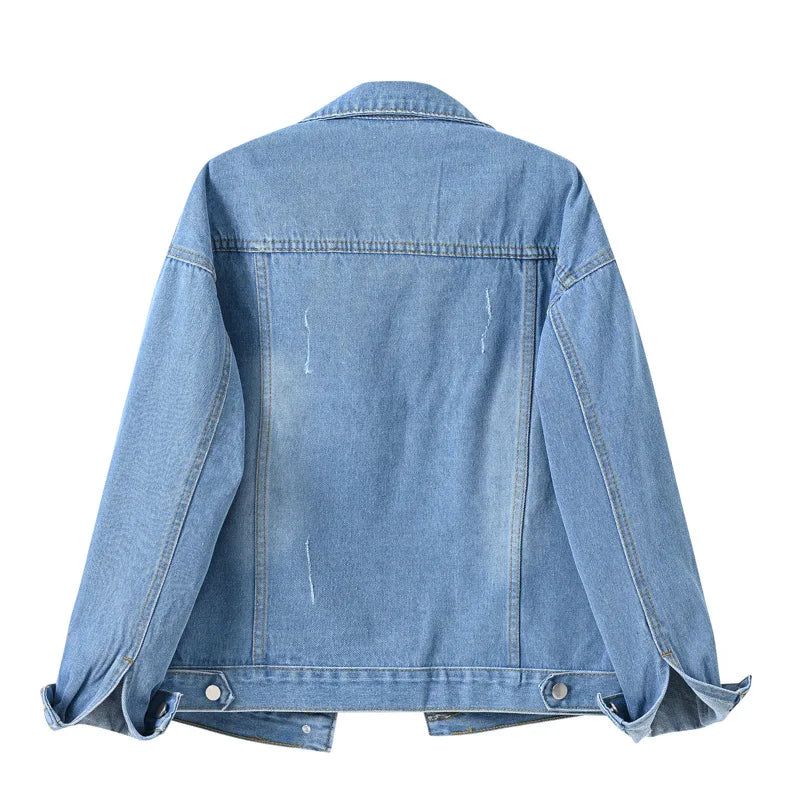 Sweet Cartoon Embroidered Zip-Up Hoodie