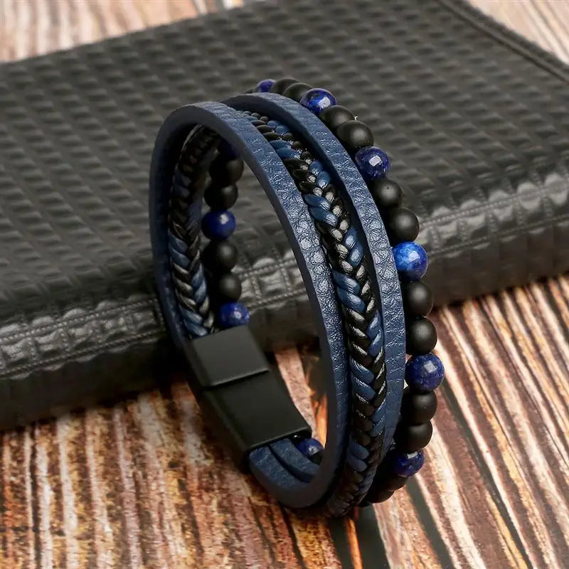 Men's Alloy Buckle Leather Bracelet