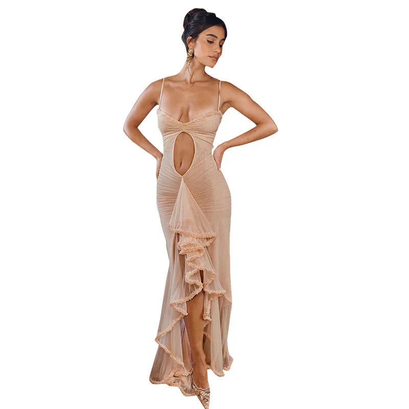 Cutenova Luxury Asymmetrical Gown – Where Grace Meets Edge