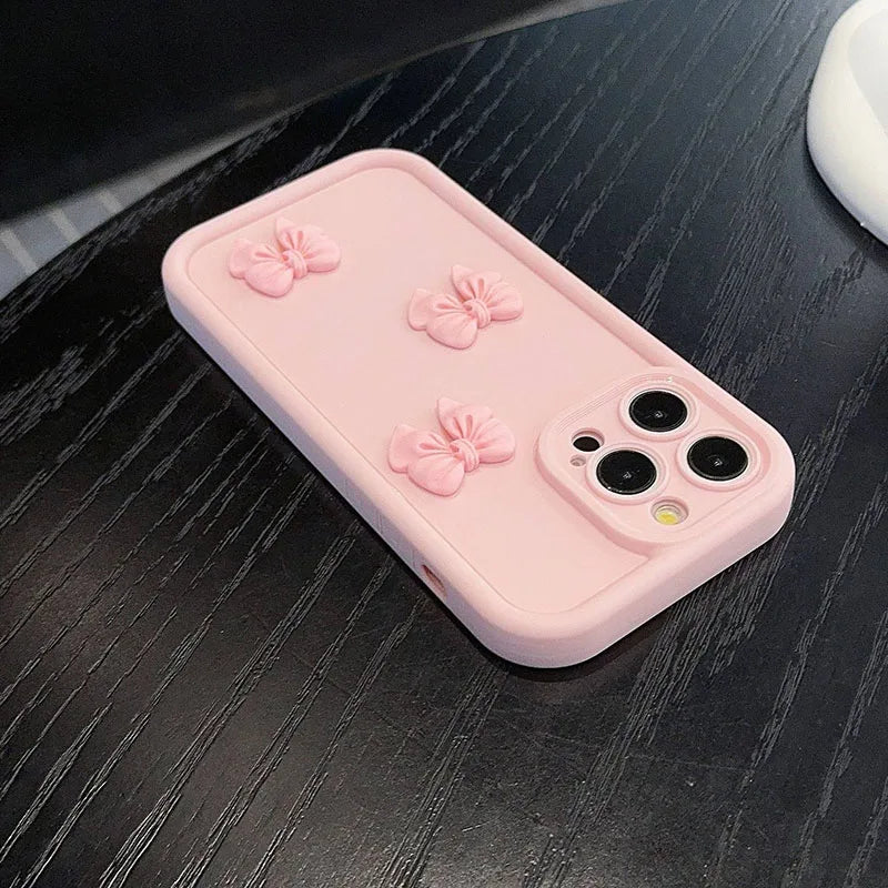 3D Pink Cute Butterfly Silicone Soft Phone Case