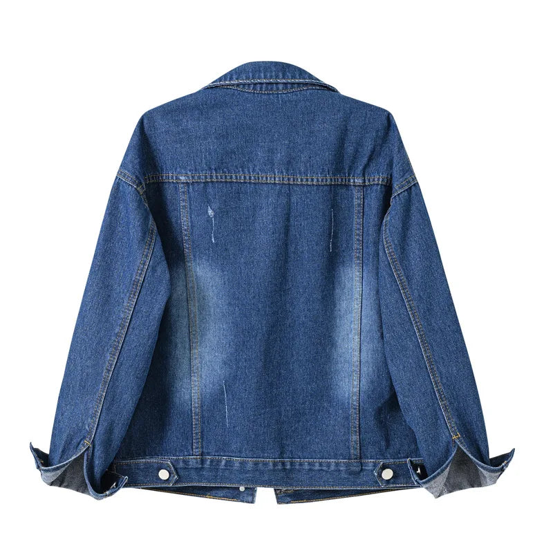 Sweet Cartoon Embroidered Zip-Up Hoodie