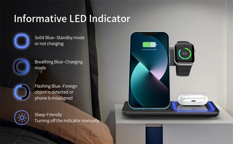 3-in-1 Wireless Charger Stand Pad